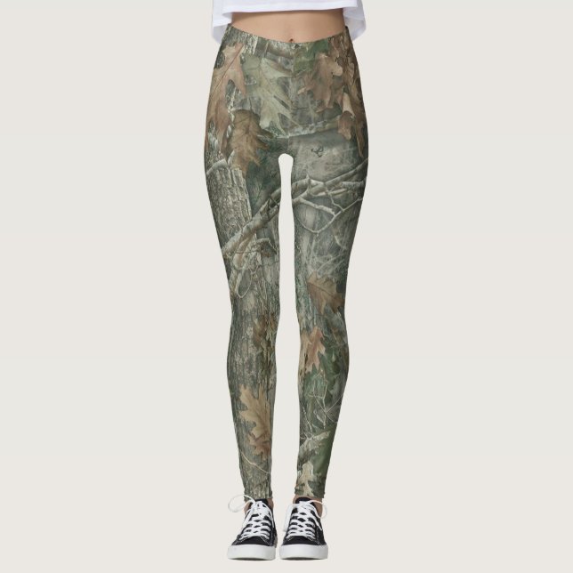 Wald-Tarnmuster Leggings (Vorderseite)