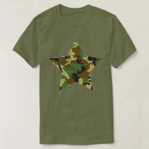 Wald-Tarnmuster-Stern T-Shirt
