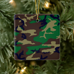 Wald-Tarnung Porzellan Quadrat-Ornament Keramikornament