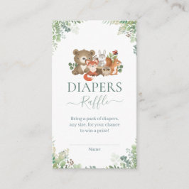 Wald Tiere Baby Duschdiapers Tombola Enclo Begleitkarte