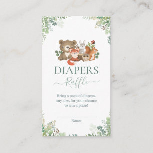 Wald Tiere Baby Duschdiapers Tombola Enclo Begleitkarte