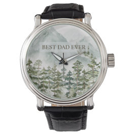 Wald und Berge Bester Vater je Vatertag Armbanduhr