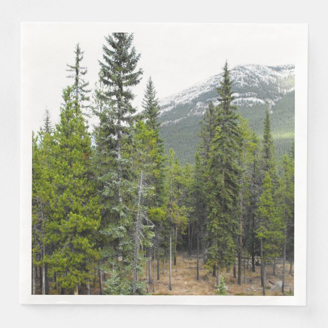 Wald- und Bergszene Napkin Serviette (Vorderseite)