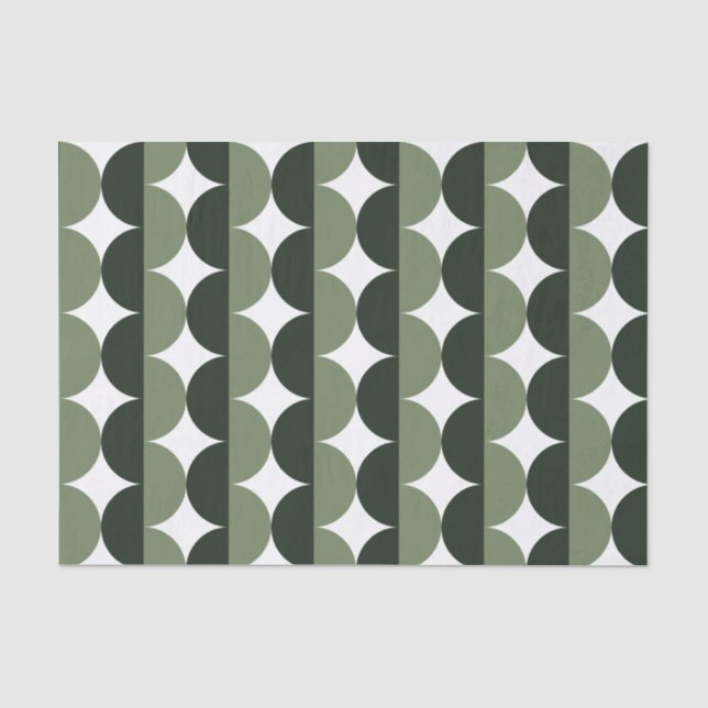 Wald und Sage Green Mitte Jahrhundert Moderne Wavy Seidenpapier (Vorderseite)