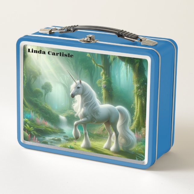 Wald Unicorn Metall Brotdose (Vorderseite)