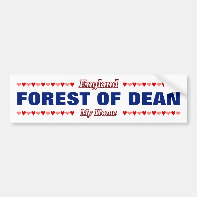 WALD VON DEAN - Meine Zuhause - England; Herz Autoaufkleber (Vorne)