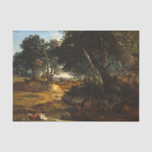 Wald von Fontainebleau, 1834 von Corot Seidenpapier