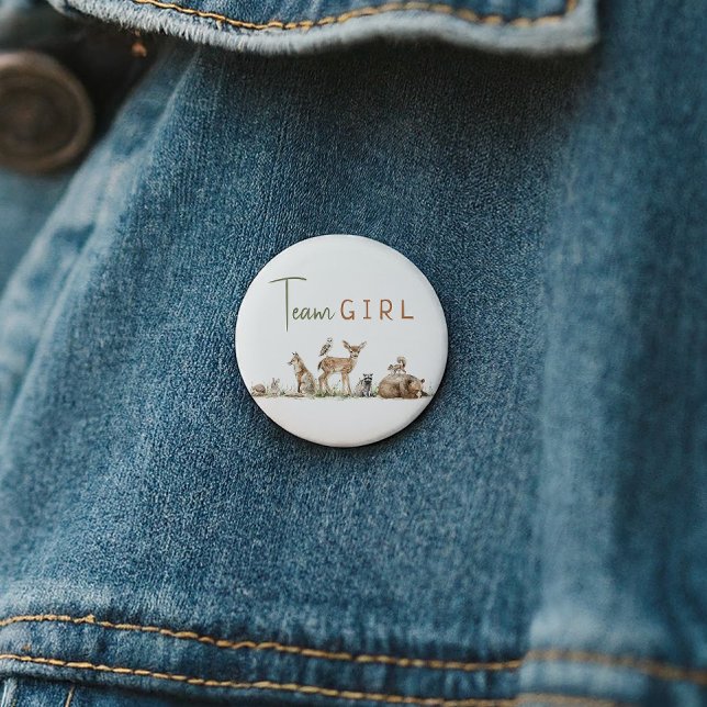 Wald-Wald-Landtiere Gender-Team-Mädchen Button (Von Creator hochgeladen)