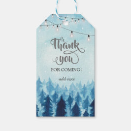 Wald, Wald, Pine Trees Blue Danke, Geschenk Geschenkanhänger