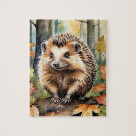 Wald Wald Wasserfarbe Igel Herbst Tier