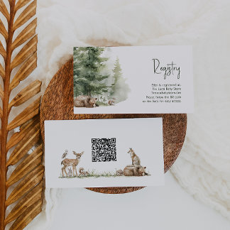 Wald-Waldtiere Kinderregister QR-Code Begleitkarte