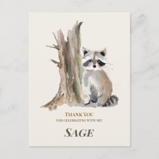 Wald-Waschbär-Geburtstags-Dankeskarten Postkarte