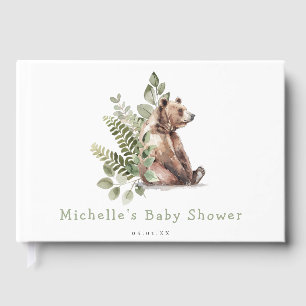 Wald-Wasserfarben-Bär-Baby-Party Gästebuch