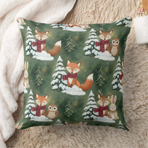 Wald-Weihnachts-Tiere Muster – Süßer Winter 9 Kissen