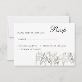 Wald-Wildblumen-RSVP-Karte, Antwortkarte RSVP Karte