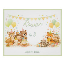 Wald Wilde Tiere Forst Party Pastell Neutral