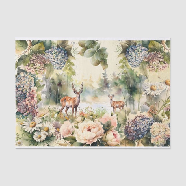 Wald, Wildtiere, Flora und Fauna Seidenpapier (Vorderseite)