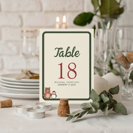 Wald-Winter-Baby-Party Tischnummer