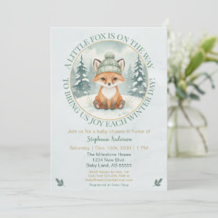 Wald-Winter-Fuchs-Baby-Shower-Einladung Einladung
