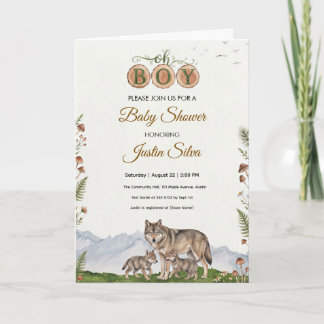 Wald-Wolf-Baby-Party Karte
