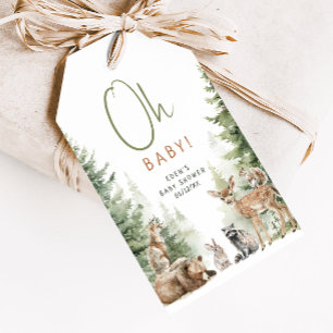 Wald Woodland Animals Oh Baby Dusche Vielen Dank Geschenkanhänger