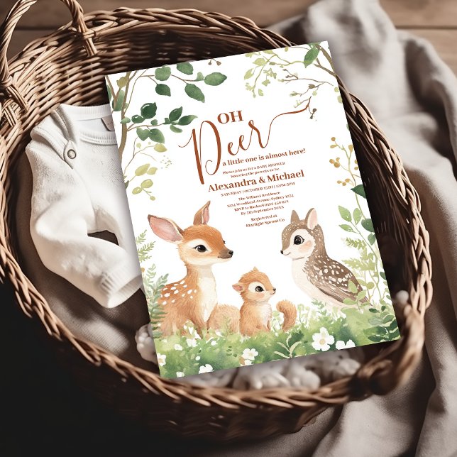 Wald Woodland Oh Deer Forest Einladung (Von Creator hochgeladen)