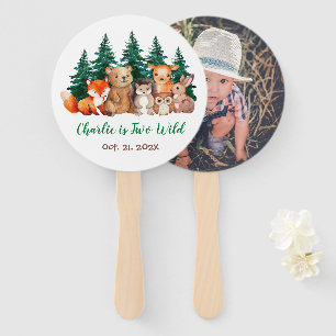 Wald Zwei Wilde Foto 2. Geburtstag Waldtiere Fächer