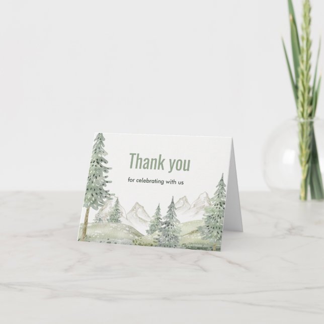 Waldabenteuer beginnt Babyduschkarte Dankeskarte (Vorderseite)