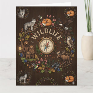 "Waldabenteuer mit Wildtieren" Illustration Karte