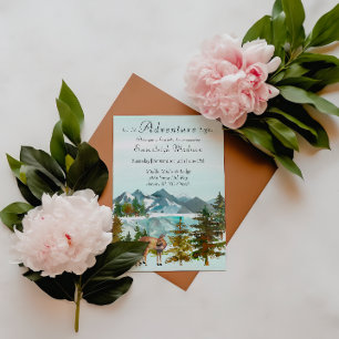 Waldabenteuer Rustikale Hirschbaby-Dusche Einladung