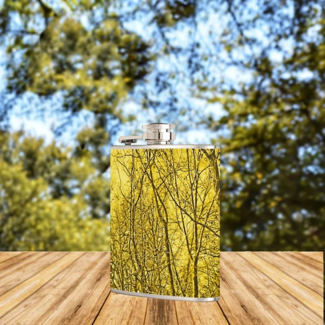 WaldAglow Flachmann (A refreshing drink, in the sun and Trees, is what this Forest Aglow Hip Flask, brings to its design!)