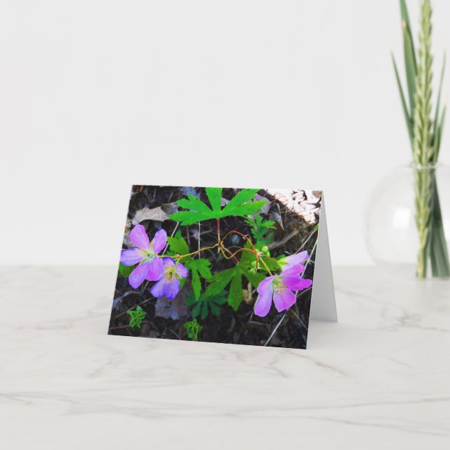 Waldanmerkungs-Karten-Wildblumen Karte (Vorderseite)