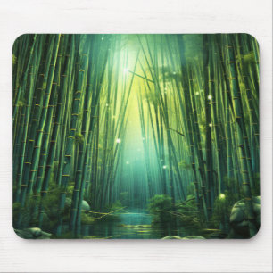 Waldbambuskonzept Abstrakte Farbenpracht Mousepad