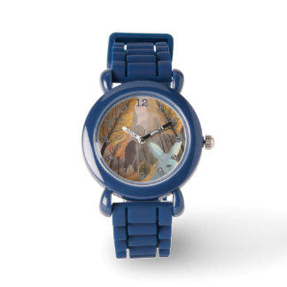 Waldbär - Blende mit schwarzen Zahlen beobachten Armbanduhr