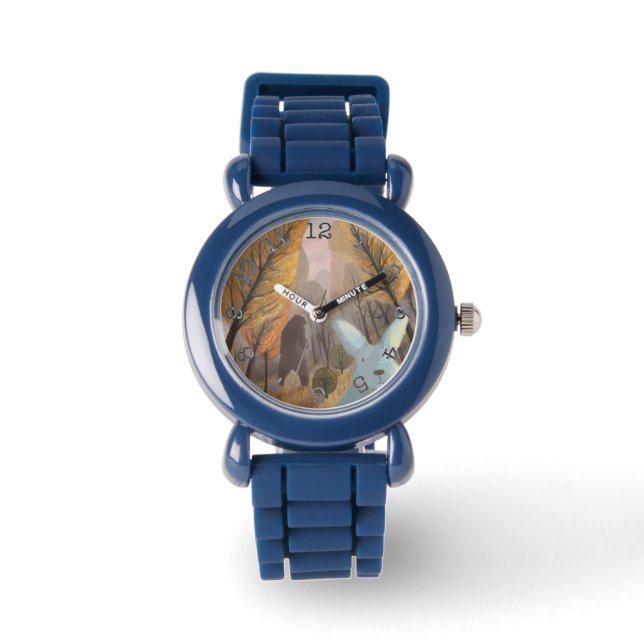 Waldbär - Blende mit schwarzen Zahlen beobachten Armbanduhr (Vorderseite)
