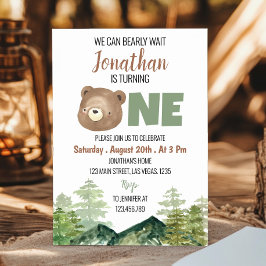 Waldbär, den wir frühzeitig zum 1. Geburtstag abwa Einladung