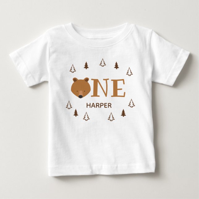 Waldbär ein Name erster Geburtstag Baby T-shirt (Vorderseite)