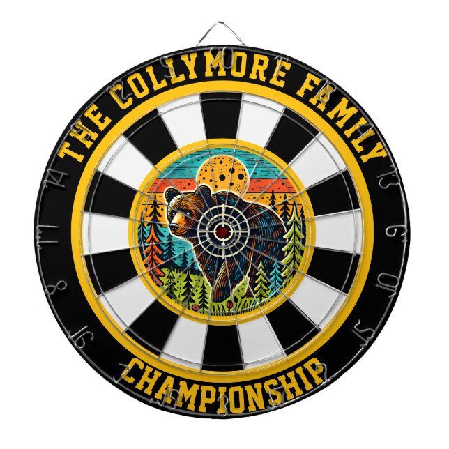 Waldbär in Bullseye Kunst Dartscheibe (vorne)