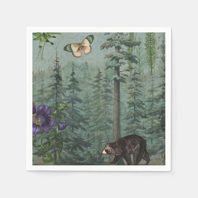 Waldbär, Schmetterling, Natur Serviette (Vorderseite)