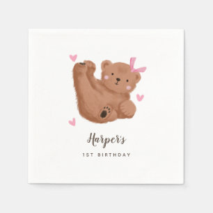 Waldbär Thema Girl Geburtstagsparty   Serviette