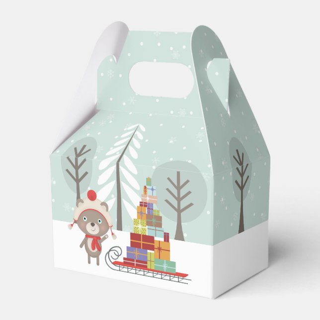 Waldbär Weihnachten Geschenkschachtel (Vorderseite)