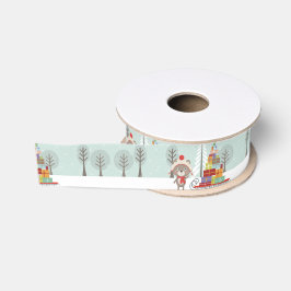 Waldbär Weihnachten Ripsband