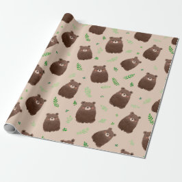 Waldbären-Frühlings-Geschenkpapier Geschenkpapier