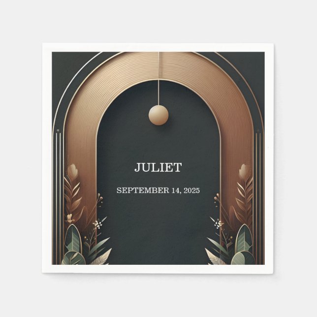 Waldbaum Rustikaler Stallbaum Brautparty Serviette (Vorderseite)