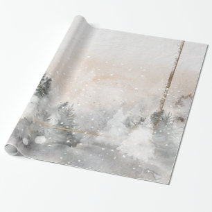 Waldbaum Waldlandschnee Geschenkpapier