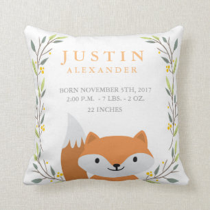 Waldbäume Geburtsstaten - Fox Kinderzimmer Pillow Kissen
