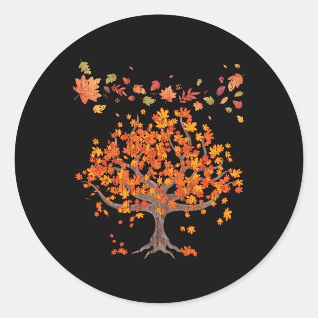 Waldbäume Herbst Blätter Natur Fall Runder Aufkleber (Vorderseite)