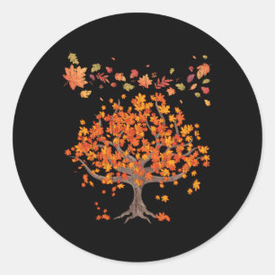 Waldbäume Herbst Blätter Natur Fall Runder Aufkleber