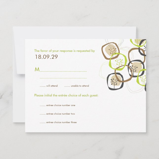 Waldbaumen & Rings Wedding (R) UAWG Reply Card RSVP Karte (Vorderseite)