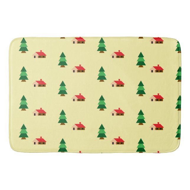 Waldbaummuster - Gemütliches Naturdesign Badematte (Vorderseite)